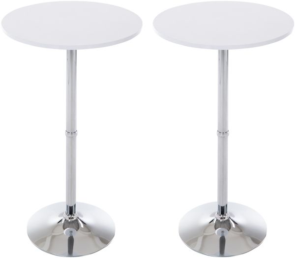 Stehtische TOVE 2er Set rund - 60x60x108cm, Holz, Weiß-Matt | Hoher Tisch Bartisch Bistrotisch hoch
