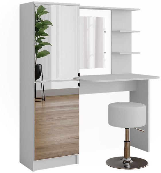 Frisiertisch Jasmin Weiß 123 x 141.2 cm mit Hocker Vicco