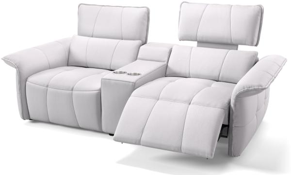 Sofanella Kinosofa ADRIA 2-Sitzer Ledercouch Echtleder in Weiß S: 206 Breite x 101 Tiefe