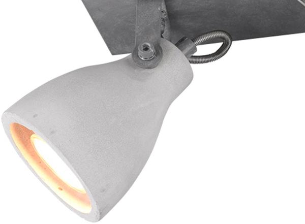Retro LED Deckenstrahler 3-flammig mit Beton-Lampenschirmen, Breite 35cm Bild 6