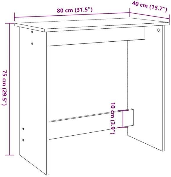 vidaXL Schreibtisch Betongrau 80x40x75 cm Holzwerkstoff 860457 Bild 9