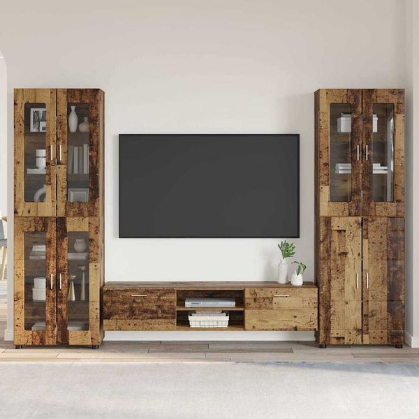 vidaXL TV-Schrankset mit Schubladen FLORIN 3 pcs Altholz Holzwerkstoff 3398012