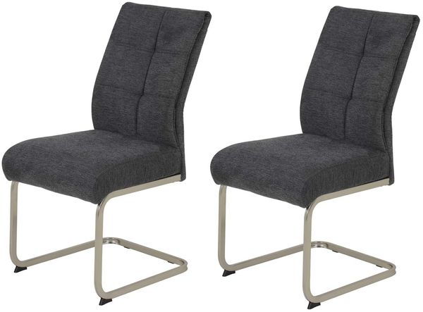 2er Set Schwingstuhl Ines, XL Sitzbreite - Anthrazit