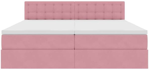 vidaXL Bett mit LED-Lichtleisten mit Kopfteil Rosa 180 x 200 cm Samt 3371638 Bild 11