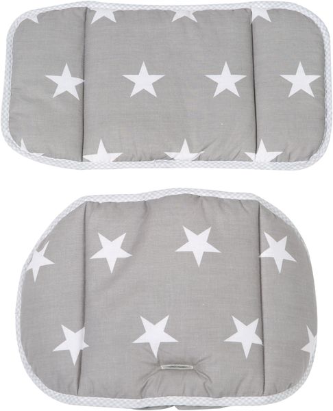 roba Sitzverkleinerer 'Little Stars' - 2-teiliges Sitzkissen für Treppenhochstühle - Grau / Weiß