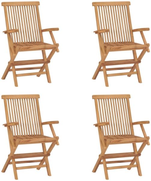 vidaXL Klappbare Gartenstühle 4 Stk. Massivholz Teak 3096593