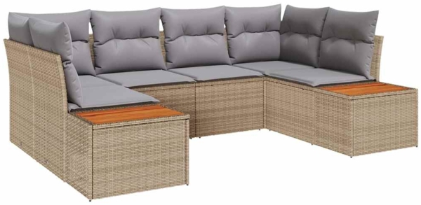 vidaXL Garten-Sofa-Set 6 pcs Beige und Hellgrau 234 x 154 x 85 cm 3356825