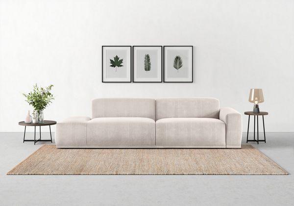 TRENDMANUFAKTUR Big-Sofa Braga, mit hochwertigem Kaltschaum, Megasofa, in Cord erhältlich, modernes Big-Sofa, Couch mit hohem Sitzkomfort, 277/72/107 cm (B/H/T)