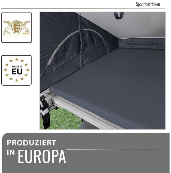 BLACK FOREST FOX Spannbettlaken Spannbettlaken VW T6.1 California Aufstelldach OEKO-TEX®, Baumwolle, Gummizug: rundum, Grau Bild 3