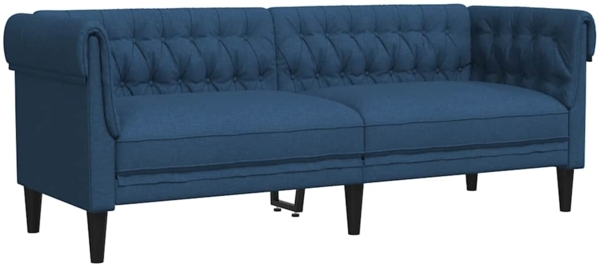 vidaXL Chesterfield-Sofa 3-Sitzer Blau Stoff 372562
