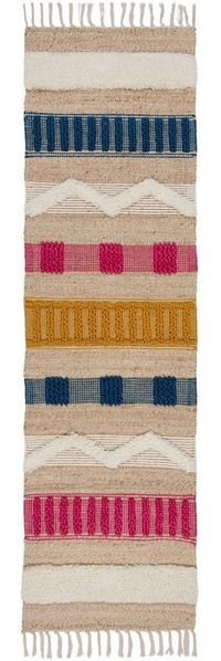 FLAIR RUGS Läufer Medina, rechteckig, Höhe: 12 mm, Boho-Look, aus Naturfasern wie Wolle & Jute, Teppichläufer