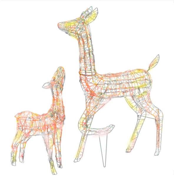 vidaXL LED-Rentier-Familie Weihnachtsdeko Acryl 160 LED Bunt 329792