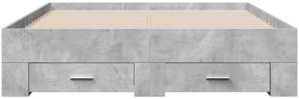 vidaXL Bettgestell mit Schubladen Betongrau 135x190 cm Holzwerkstoff 3280408 Bild 3