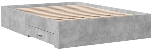 vidaXL Bettgestell mit Schubladen Betongrau 135x190 cm Holzwerkstoff 3280408 Bild 5