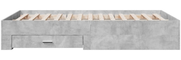 vidaXL Bettgestell mit Schubladen Betongrau 135x190 cm Holzwerkstoff 3280408 Bild 4