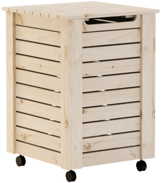 vidaXL Wäschekorb mit Rollen RANA 45x45x64 cm Massivholz Kiefer 4002325