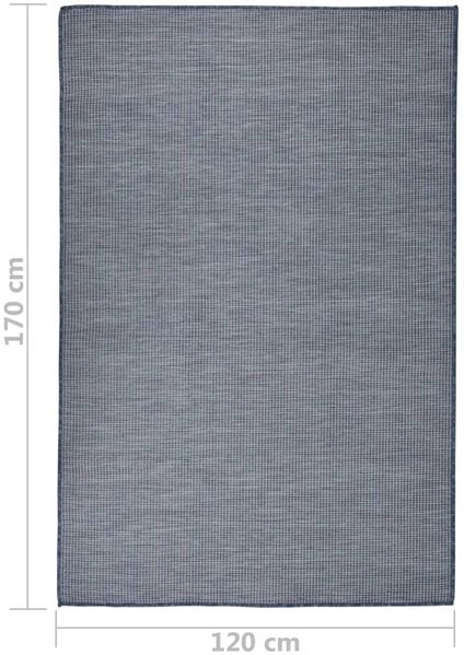 vidaXL Outdoor-Teppich Flachgewebe 120x170 cm Blau 340795 Bild 6
