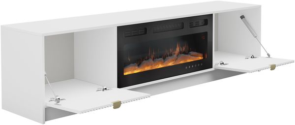 Mirjan24 'Tireno EF' TV-Lowboard mit elektrischem Kamin, Holz sandbeige, 48 x 40 x 182 cm Bild 4
