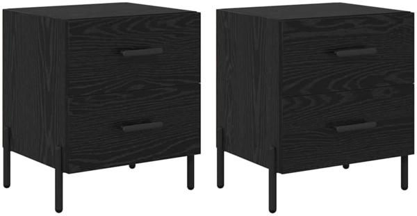 vidaXL Nachttisch 2 pcs Schwarz Eichen-Optik 40 x 35 x 47,5 cm 882029