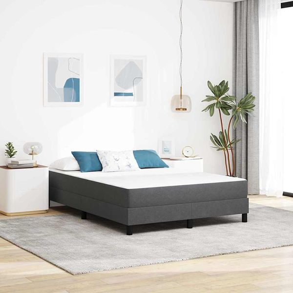 vidaXL Bettmatratze mit Matratze Grau 140 x 190 cm Stoff 42008287