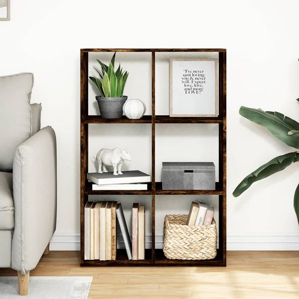vidaXL Raumteiler-Bücherregal Räuchereiche 69,5x29x103,5 cm 858016 Bild 3