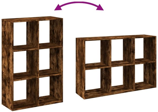 vidaXL Raumteiler-Bücherregal Räuchereiche 69,5x29x103,5 cm 858016 Bild 9