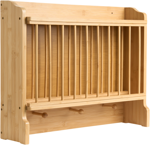 Wand-Geschirrregal MADELEINE Bambus Hellbraun