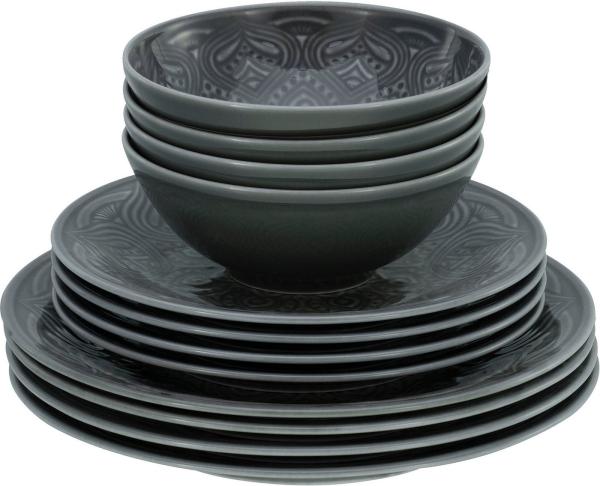 CreaTable 21626 Tafelservice Orient Mandala für 4 Personen, Porzellan (1 Set, 12-teilig)