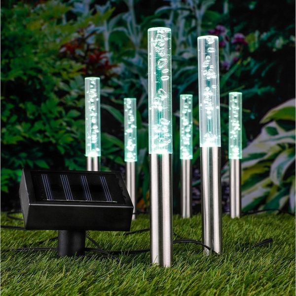 Gravidus LED Solarleuchte 6er Set LED Solarleuchten Bubbles für stimmungsvolle Beleuchtung