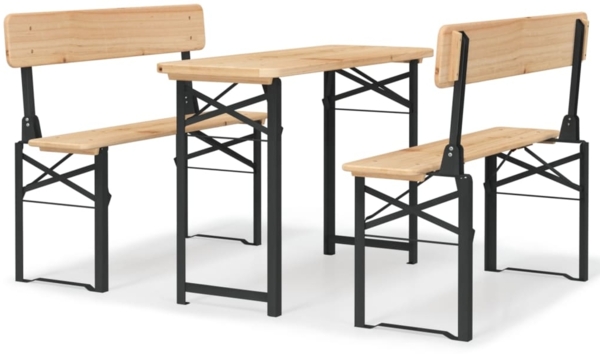 vidaXL 3-tlg. Biertisch-Set Klappbar Massivholz Tanne 363112