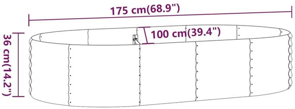 vidaXL Hochbeet Verzinkter Stahl 175x100x36 cm Grau 318989 Bild 6