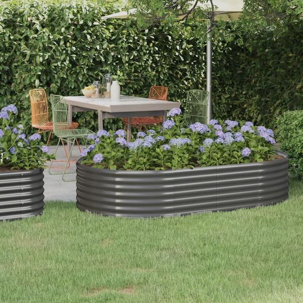 vidaXL Hochbeet Verzinkter Stahl 175x100x36 cm Grau 318989