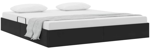 vidaXL Aufbewahrungsbett mit Matratze Schwarz 160 x 200 cm Samt 3370108