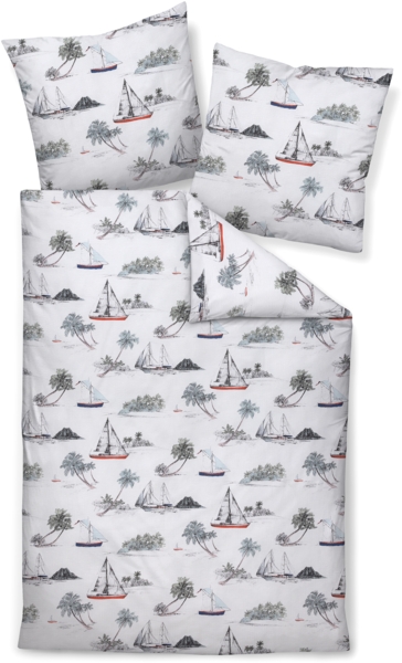 Janine Mako-Soft-Seersucker Bettwäsche 135x200,80x80 2 teilig Tango 20150-02-500 pastellblau graphit Bild 2