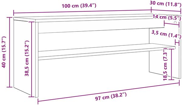 vidaXL TV-Schränk Beton Grau 100 x 30 x 40 cm Holzwerkstoff 8000335 Bild 10