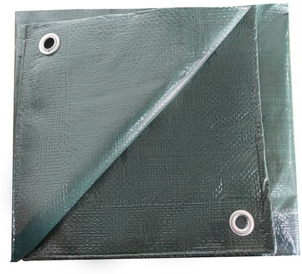 TrendLine Gewebeplane 110 g/m² 6 x 1,5 m = 9 m² grün mit Ösen