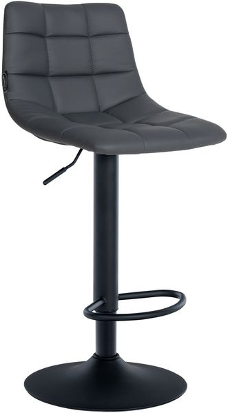 Barhocker DUBAI - Grau, Kunstleder, Schwarz Barhocker mit Lehne Barstuhl Tresenhocker Tresenstuhl Kneipenhocker Kneipenstuhl