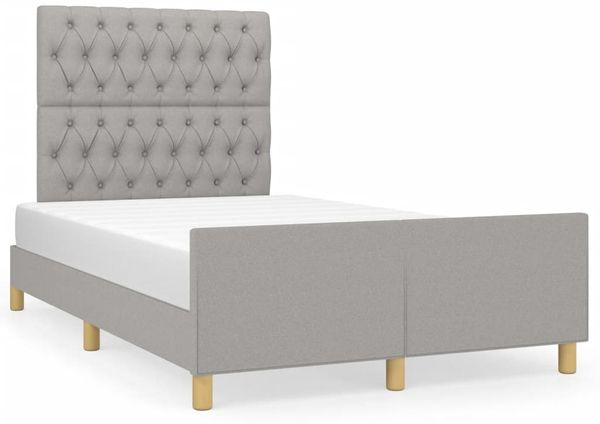 Einzelbettgestell Design für Erwachsene ohne Matratze Hellgrau 120x190 cm Stoff d4916e
