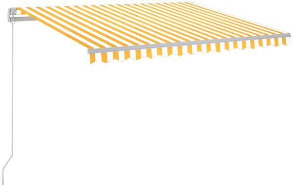 vidaXL Markise Manuell Einziehbar mit LED 300x250 cm Gelb und Weiß 3068863 Bild 2