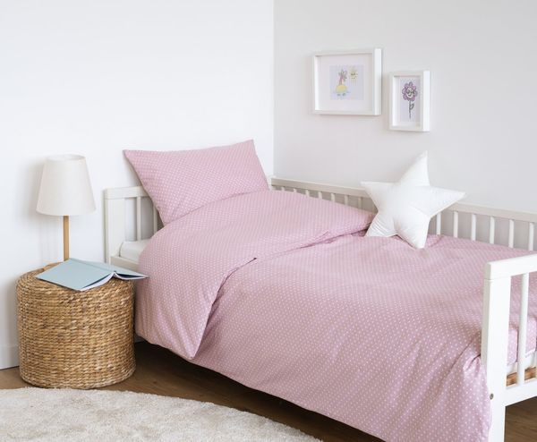 Loolay Bettwäsche Punkte ROSA Altrosa Babybettwäsche Kinderbettwäsche Jugendbettwäsche, Alle gängigen Bettgrößen für Kinder, Jugend und Erwachsene!