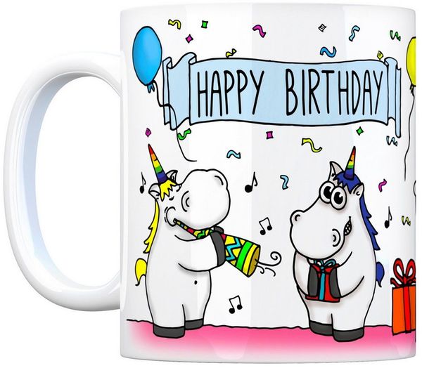 speecheese Tasse Kaffeebecher mit Einhorn Geburtstagsparty Motiv zum 11. Geburtstag