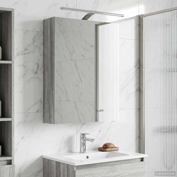 vidaXL Badezimmerspiegelschrank Graues Sonoma 50 x 14,5 x 70 cm 889052