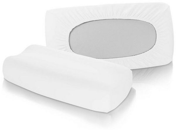 Fleuresse Vital-Comfort Jersey-Bezug für Nackenstützkissen weiß
