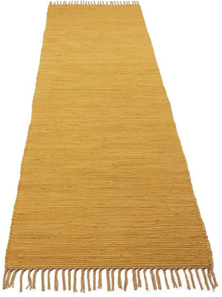carpetfine Teppich Kelim Chindi uni, auch als Läufer, rechteckig, Höhe: 5 mm, Wendeteppich, reine Baumwolle, handgewebt, Uni-Farben, mit Fransen