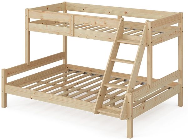 Etagenbett Everest Naturholz 140x200 / 90x200 cm Vitalispa