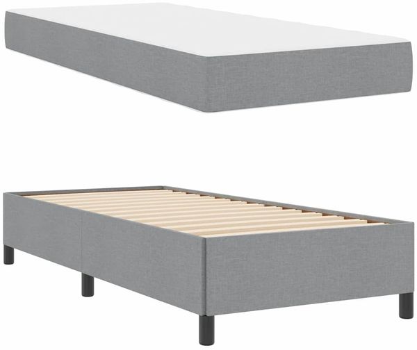vidaXL Boxspringbett Hellgrau 90 x 200 cm Stoff 3398829 Bild 6