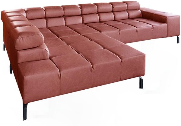 KAWOLA Sofa NELSON Ecksofa Leder rot Recamiere links 72 x 216 x 321 cm Bild 3