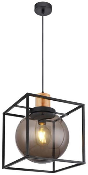 Hängeleuchte, Kugel Design, Käfig schwarz, L 28 cm
