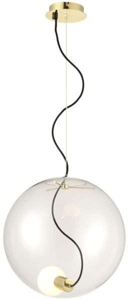 s.luce Sphere Pendelleuchte Glaskugel Gold, Klar Ø 30cm