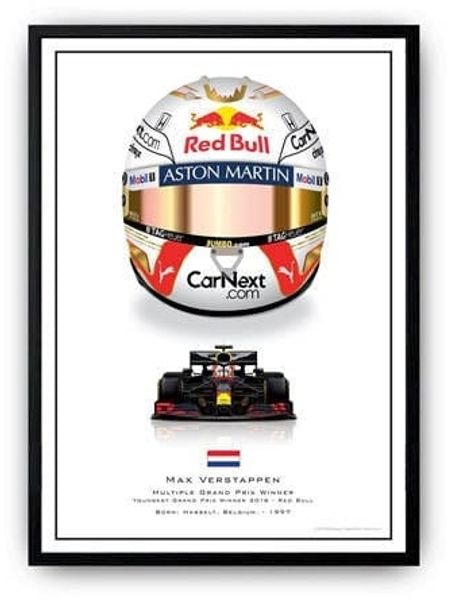 Poster Formel 1 Helme Rennfahrer Gewinner · Deko Print ohne Rahmen - H / 21x30 cm